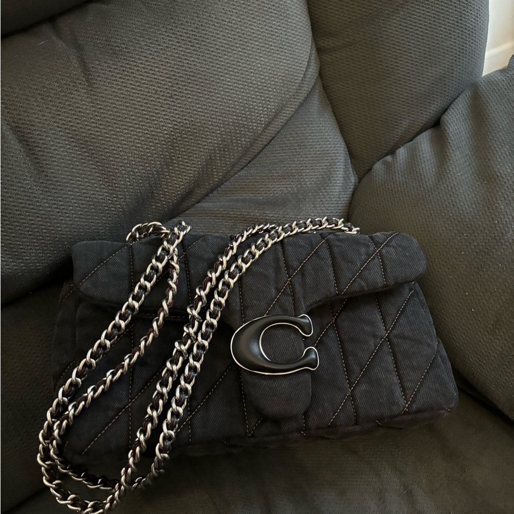 Brand new Coach black denim tabby 26
